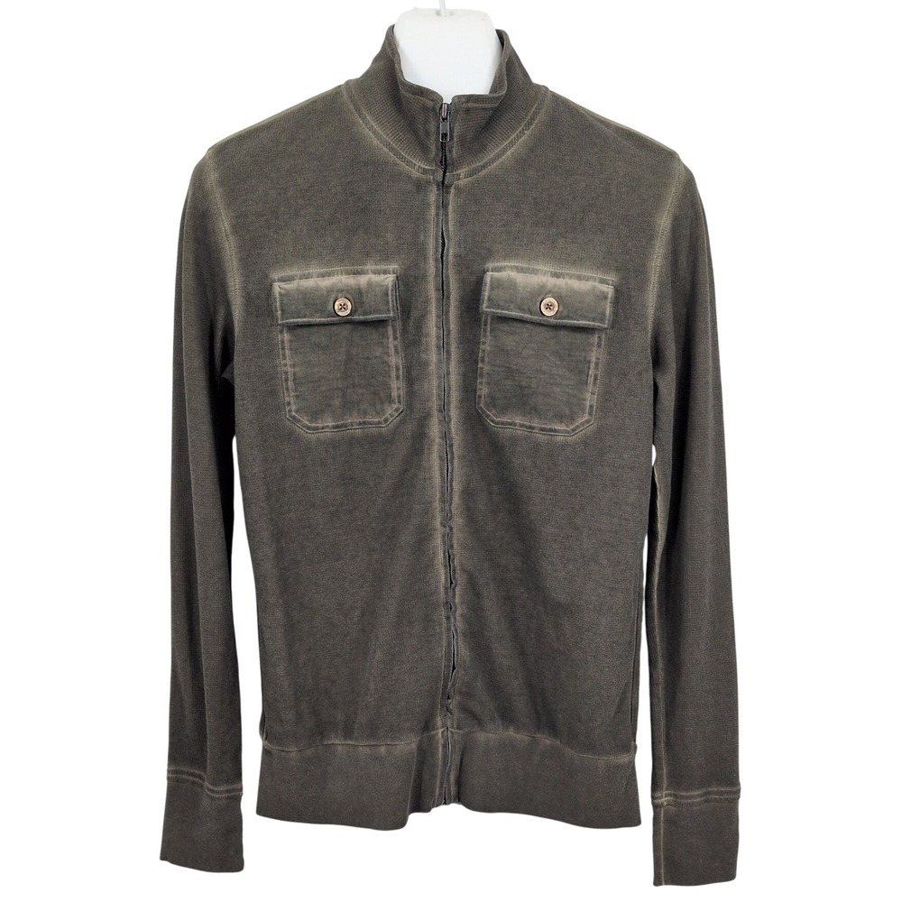 Rogue State Zip Up Jacket Waffle Knit Cargo Pocket Military Grunge Utility Small